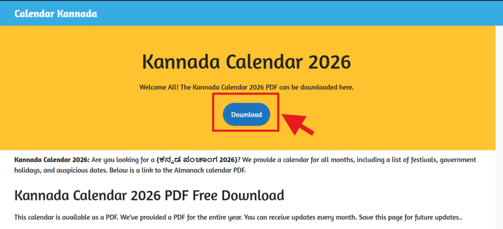 Kannada Calendar